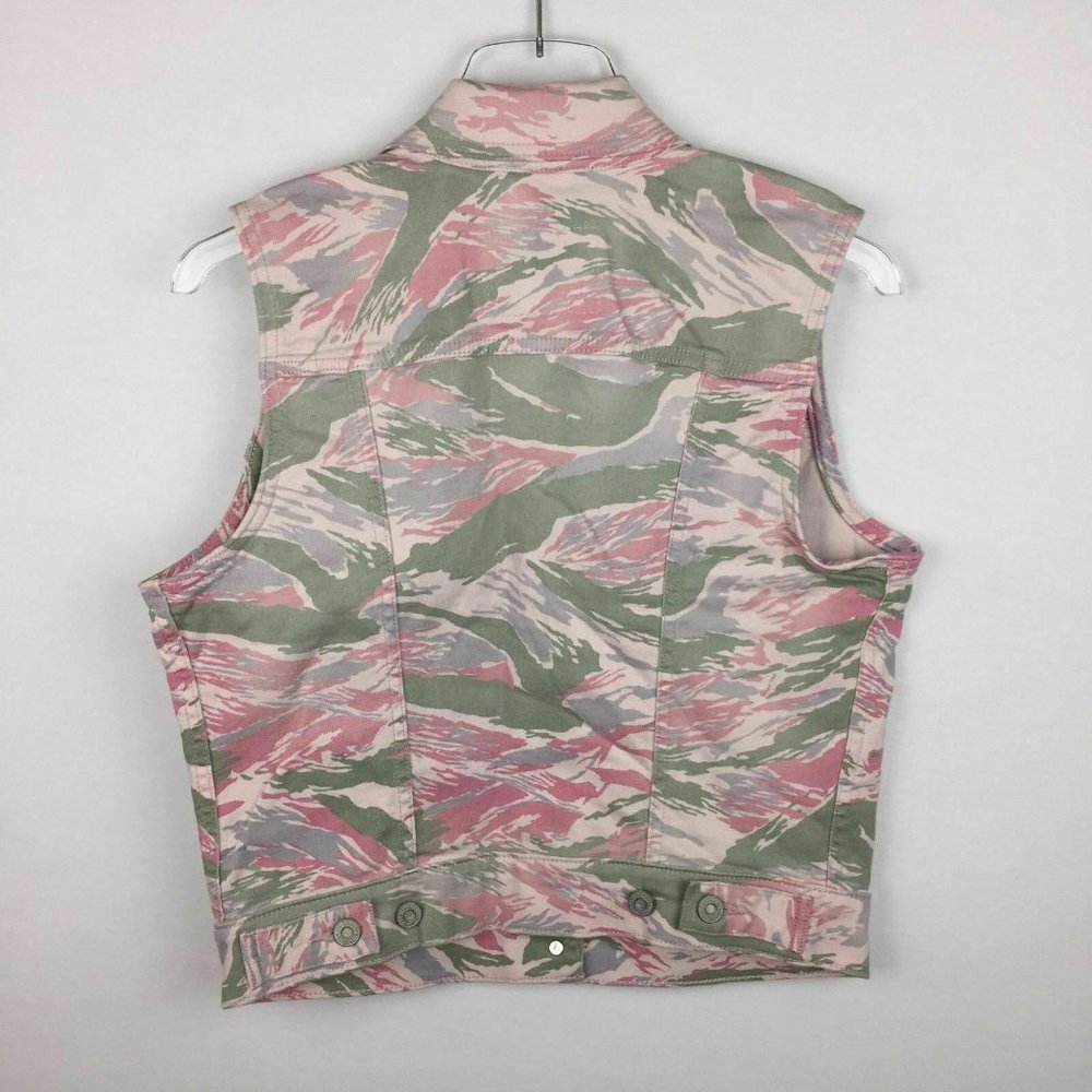 Levi's Strauss & Co M Camo Denim Vest Button Front - Picture 6 of 12